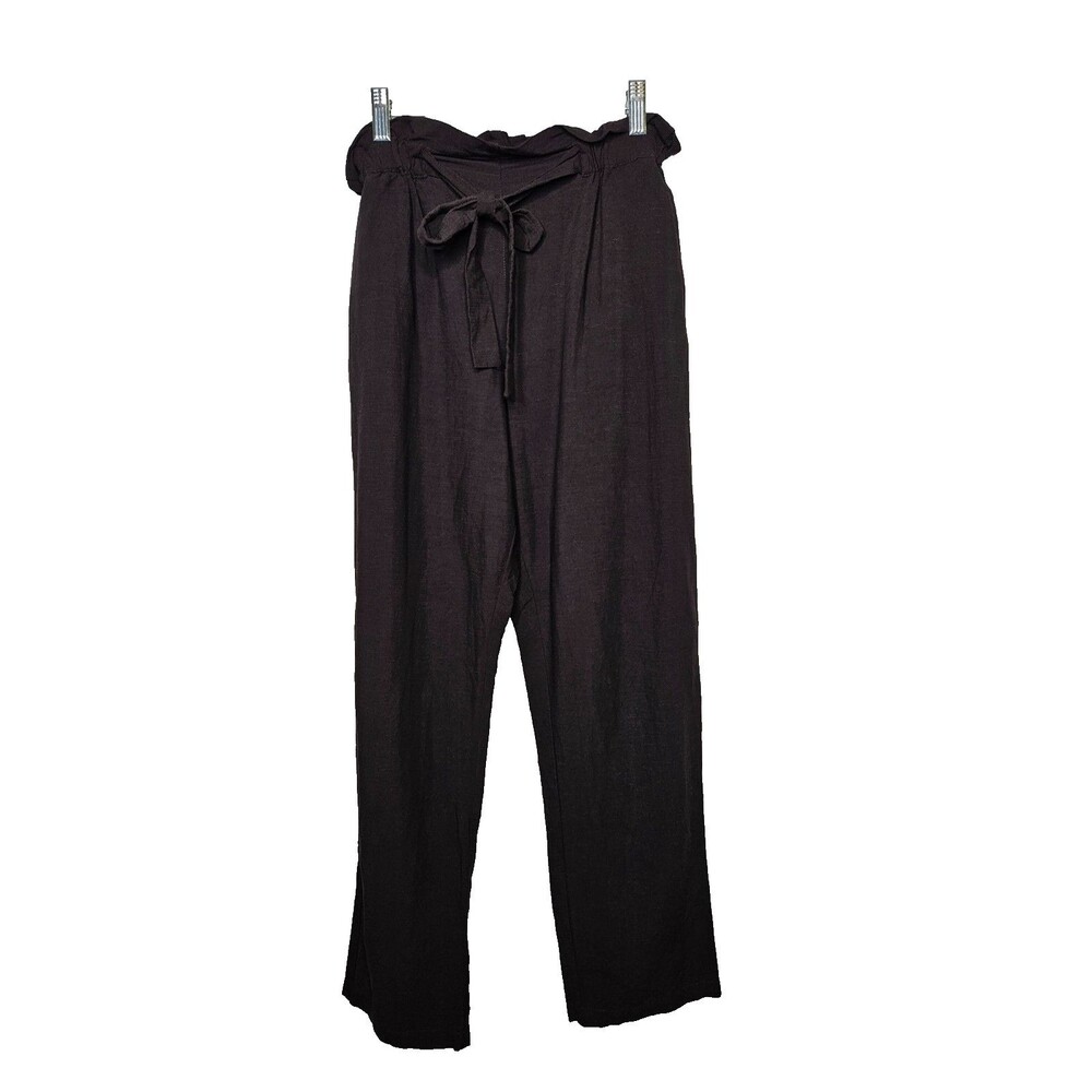 EMERSON FRY Paris Crop Ankle Paperbag Pants Small Pull On Black Tie Waist